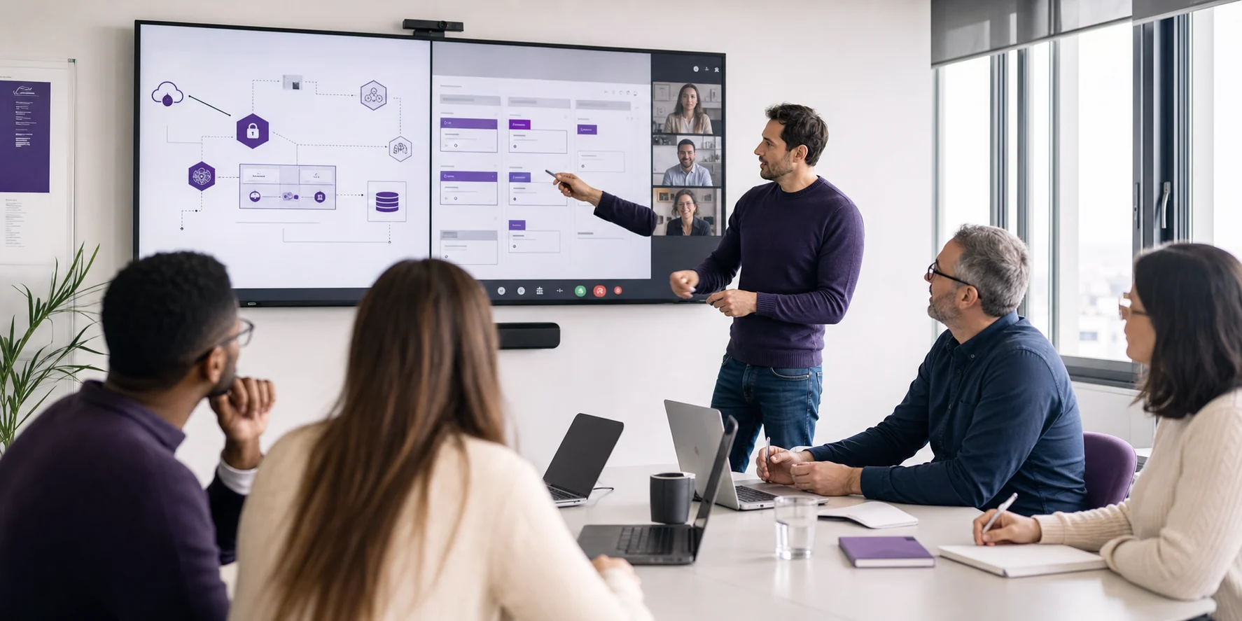 Groupe en formation sur l'architecture et le déploiement d'applications