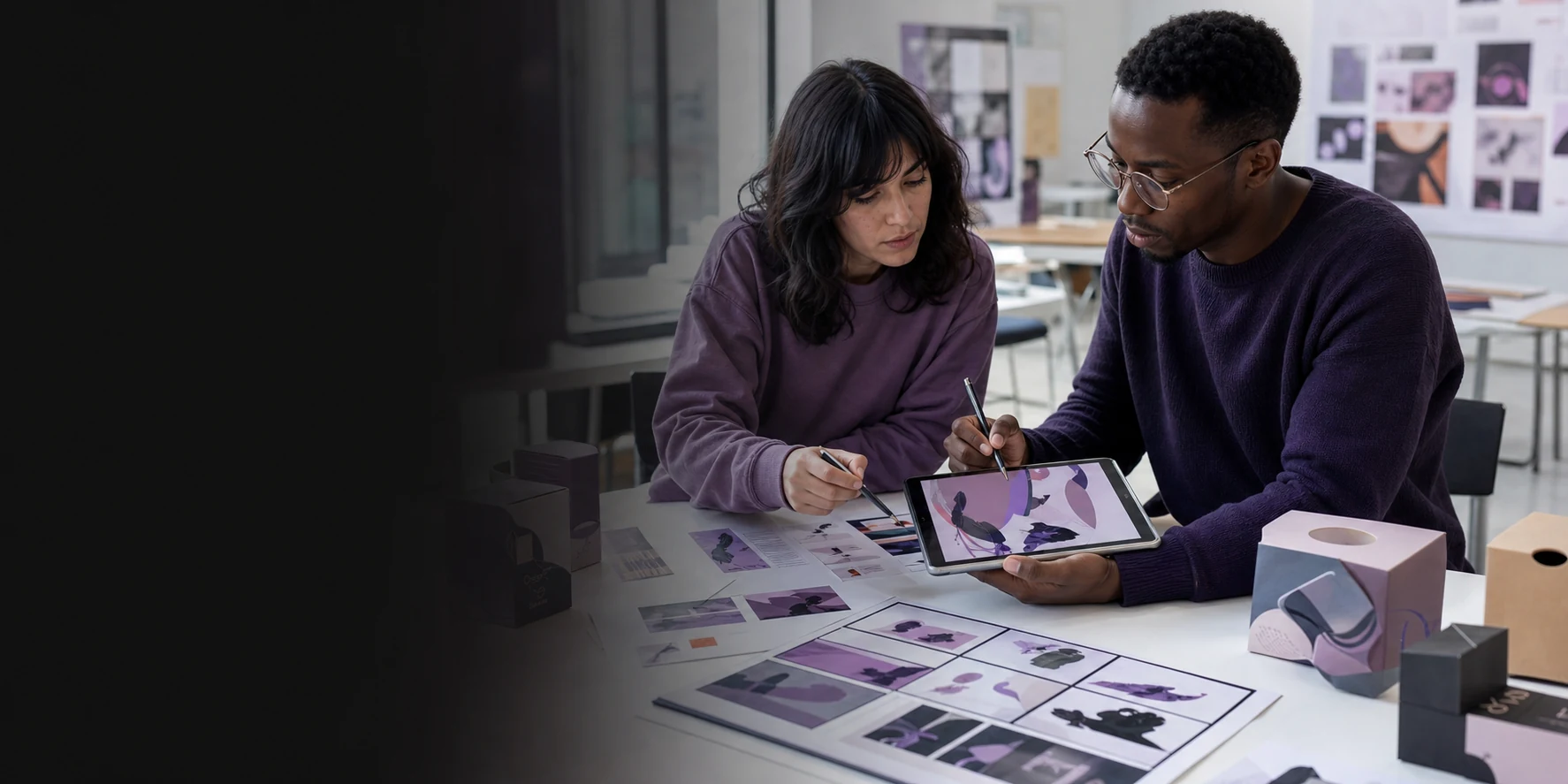 Travail collaboratif sur un projet de motion design et de packaging